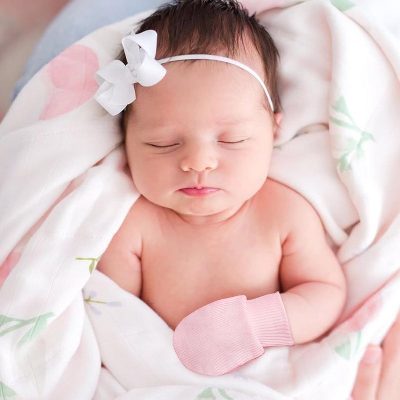 DRESHOW BQUBO 6 Pairs Newborn Baby Boys Girls Mittens 0-6 Months Unisex-Baby Infant Mittens Elastic No Scratch Wrist Gloves - Image 2